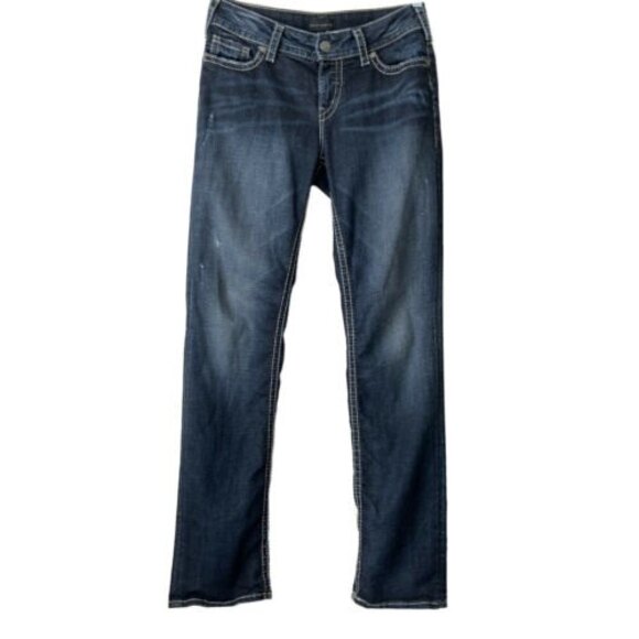 Silver Jeans Co Distressed Suki Straight Leg Blue 29 - Picture 1 of 8